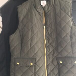 Set of Two Quilted Vests with Gold Accents